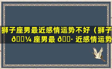 狮子座男最近感情运势不好（狮子 🌼 座男最 🕷 近感情运势不好的原因）